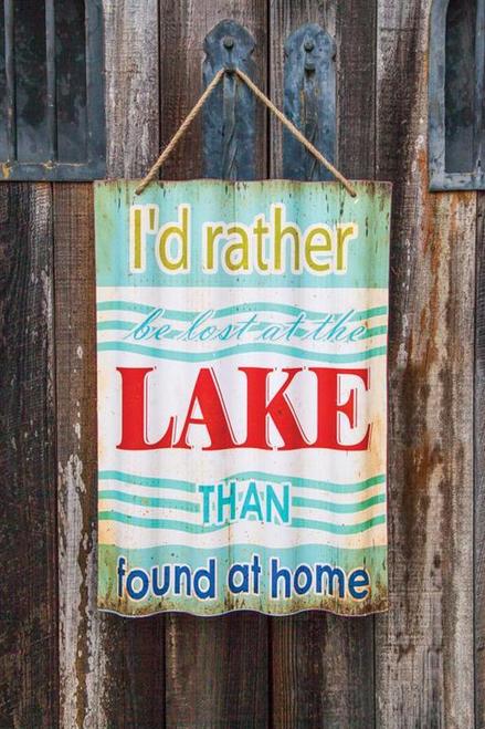 Corrugated Lake Sign by Soderberg's Floral & Gift